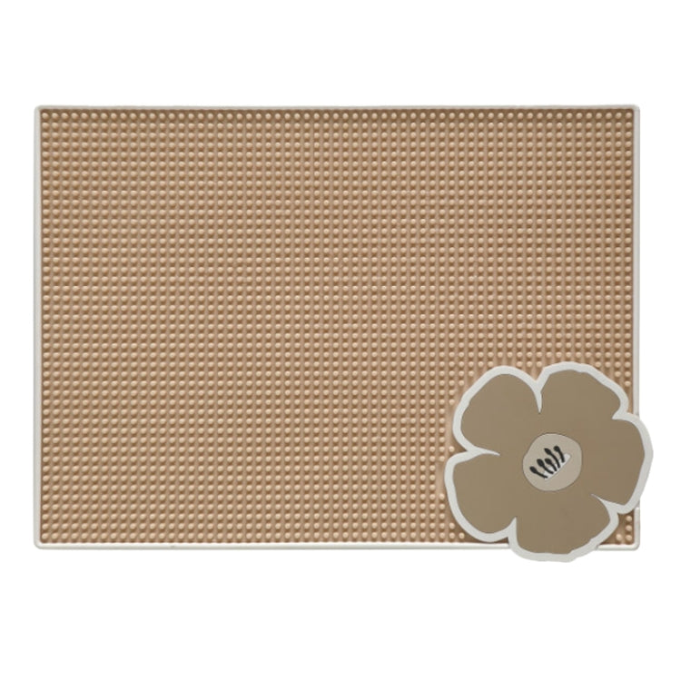 PVC Heat Insulation Table Mat Bar Coaster Kitchen Restaurant Thickened Non-Slip Drainage Mat, Size: 41.3x31.1cm(Apricot)