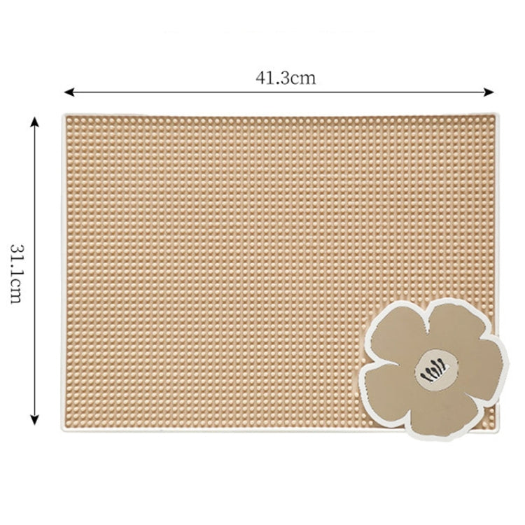 PVC Heat Insulation Table Mat Bar Coaster Kitchen Restaurant Thickened Non-Slip Drainage Mat, Size: 41.3x31.1cm(Black)