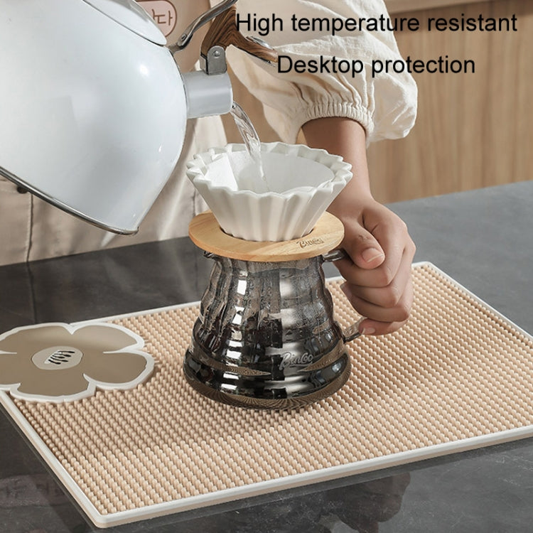 PVC Heat Insulation Table Mat Bar Coaster Kitchen Restaurant Thickened Non-Slip Drainage Mat, Size: 41.3x31.1cm(Black)