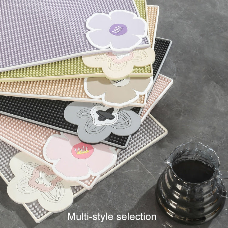 PVC Heat Insulation Table Mat Bar Coaster Kitchen Restaurant Thickened Non-Slip Drainage Mat, Size: 41.3x31.1cm(Apricot)
