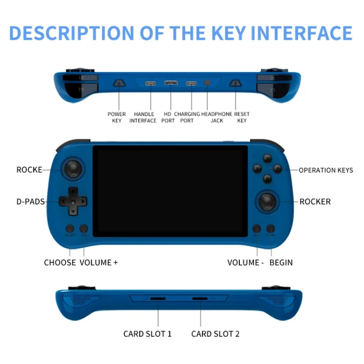 POWKIDDY X55 Game Console 5.5 Inch 1280 X 720 IPS Screen RK3566 Linux System Open-Source Retro Video Player 16GB+256GB(White)