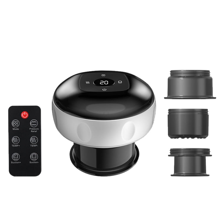 12-speed Remote Control Cupping Therapy Massager Set with 3 Cups(White)