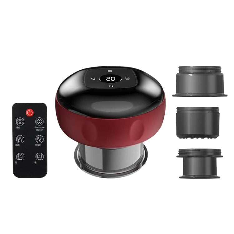 12-speed Remote Control Cupping Therapy Massager Set with 3 Cups(Red)