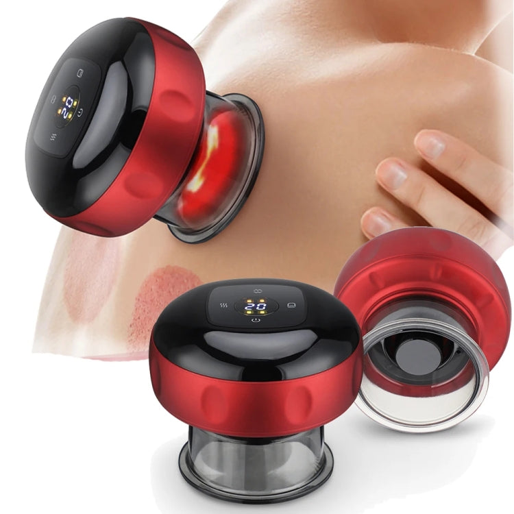 12-speed Remote Control Cupping Therapy Massager Set with 3 Cups(Red)