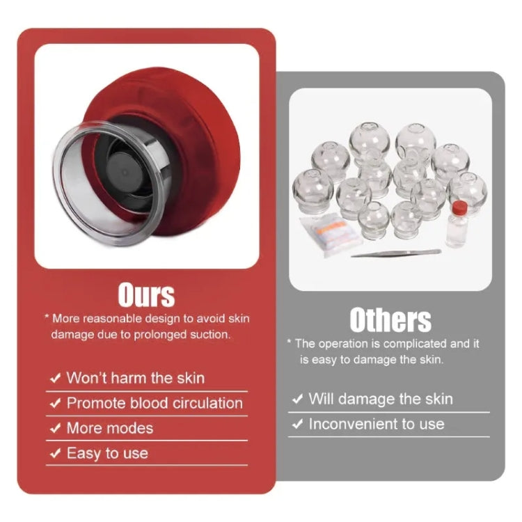 12-speed Remote Control Cupping Therapy Massager Set with 3 Cups(Black)