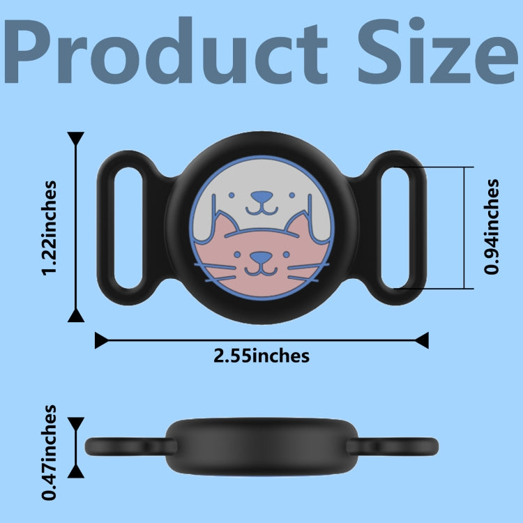 For AirTag Pet Collar Locator Silicone Life Waterproof Protective Case(Black)