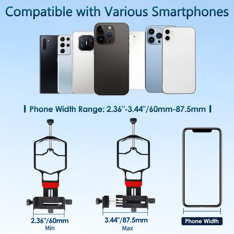 Tridaptor Digiscoping Adapter 3-Axis Telescope Phone Mount For Binocular Monocular Microscope Without Bluetooth