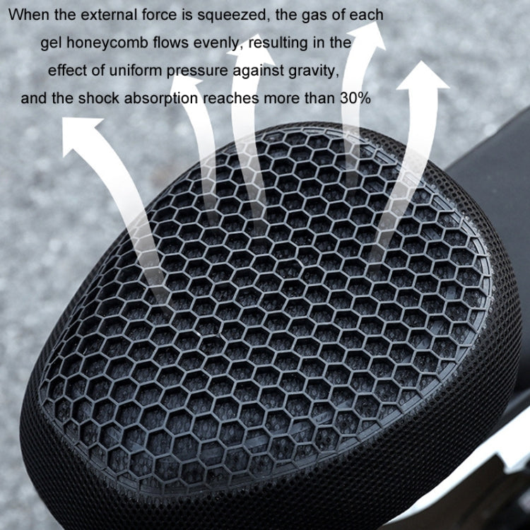 Motorcycle Breathable Massage Waterproof Sun-proof Silicone Seat Cushion(Black)
