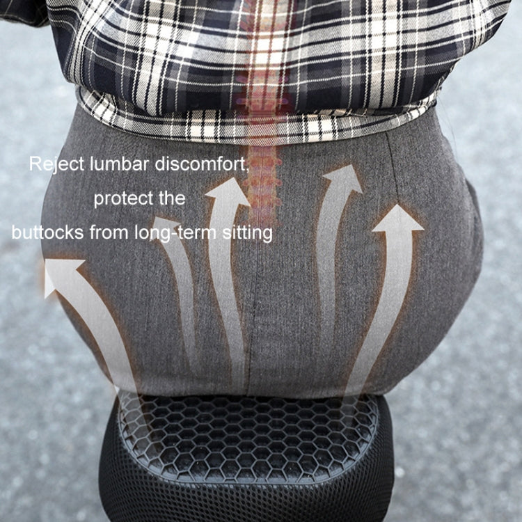 Motorcycle Breathable Massage Waterproof Sun-proof Silicone Seat Cushion(Black)