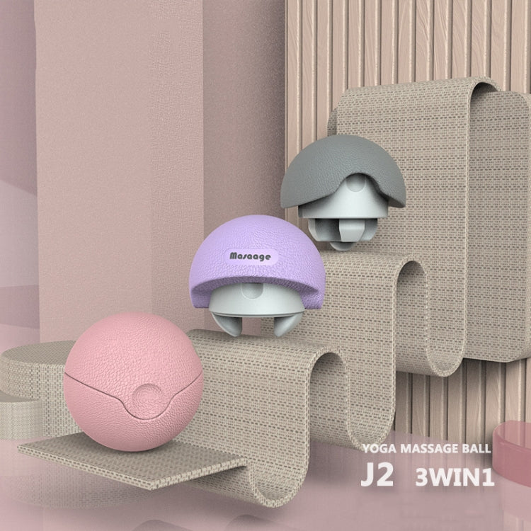 3-in-1 Multifunctional Fitness Yoga Massage Fascia Ball Cervical Meridian Massager(Purple)