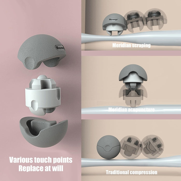 3-in-1 Multifunctional Fitness Yoga Massage Fascia Ball Cervical Meridian Massager(Pink)