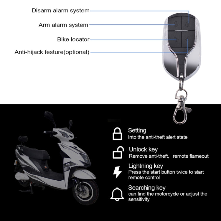 Electric Vehicle Anti-theft Remote Alarm Keyless Quick Vehicle Search(48-72V)