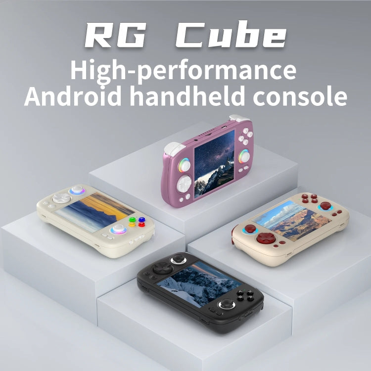 ANBERNIC RG Cube Retro Handheld Game Console With 3.95 Inch Screen T820 CPU Android 13 RGB Light With 128G TF Card(Beige)