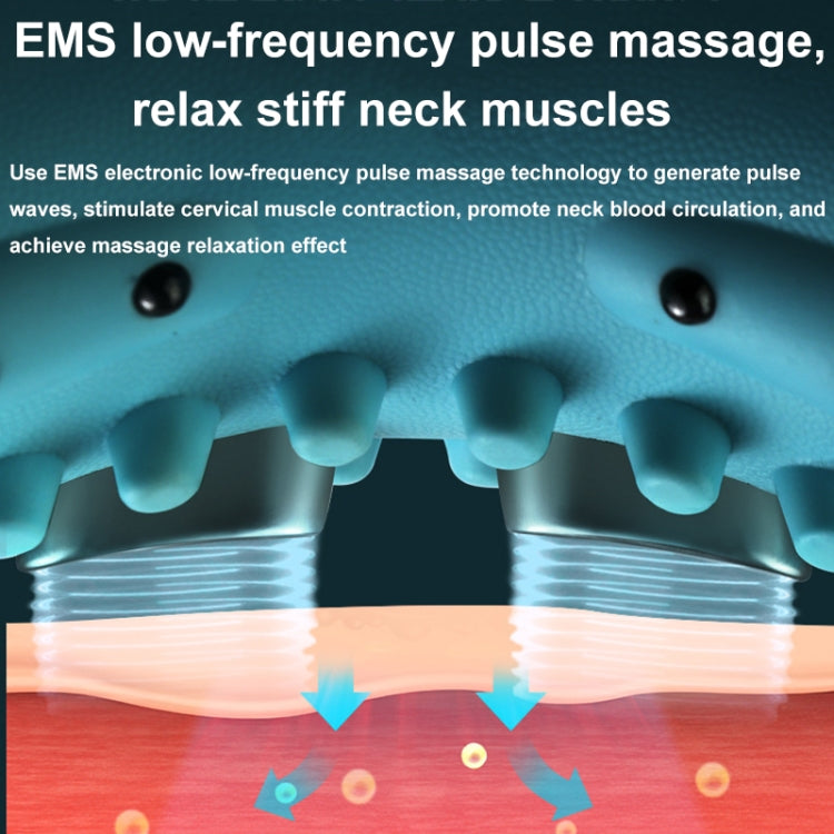 JJ-001 EMS Hot Compress Pulse Multifunctional Shoulder and Neck Massager(Blue)