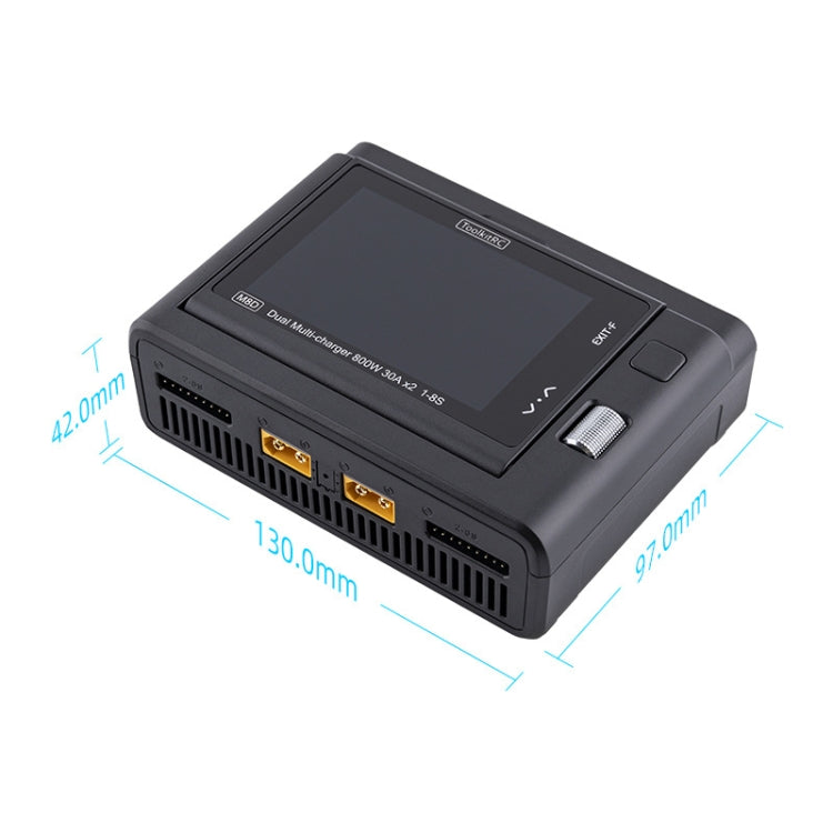 ToolkitRC M8D Colored Screen Dual Drone Aerial Powerful Balance Battery Charger(Black)