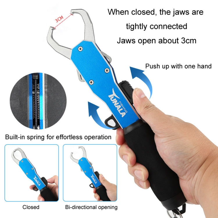 TUNALA Outdoor Push-Pull Aluminum Fish Catcher Multi-Functional Fishing Grip Luya Plier(Grey)
