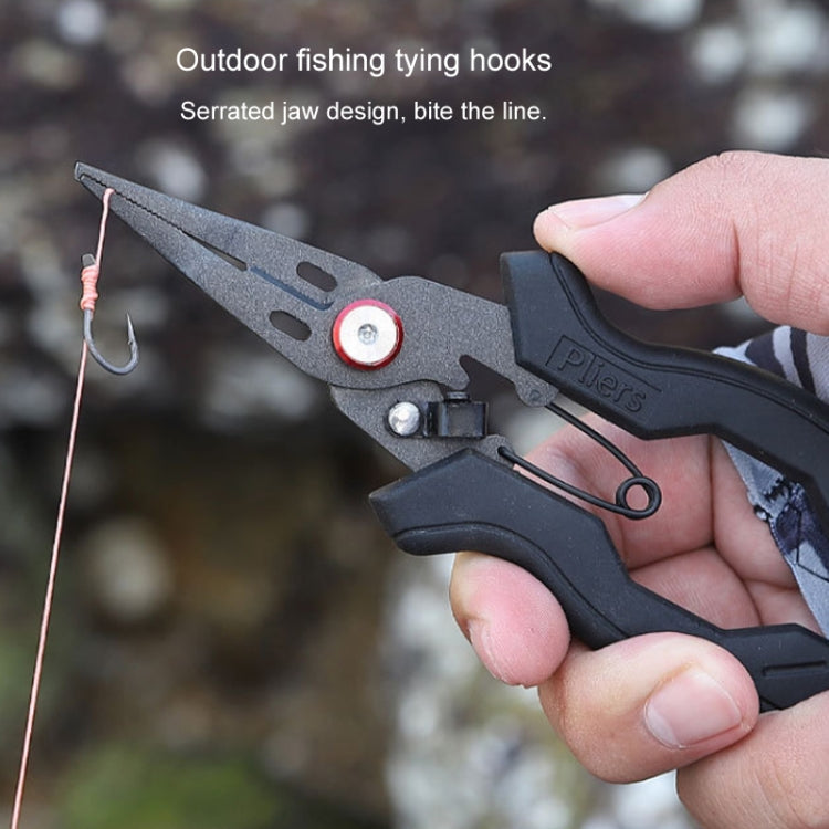 Teflon Stainless Steel Multifunctional Fishing Pliers Anti-slip Cutting Line Open Ring Fishing Tools(Blue Nail)