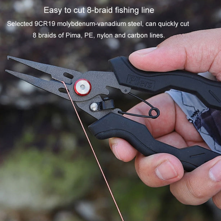 Teflon Stainless Steel Multifunctional Fishing Pliers Anti-slip Cutting Line Open Ring Fishing Tools(Red Nail)