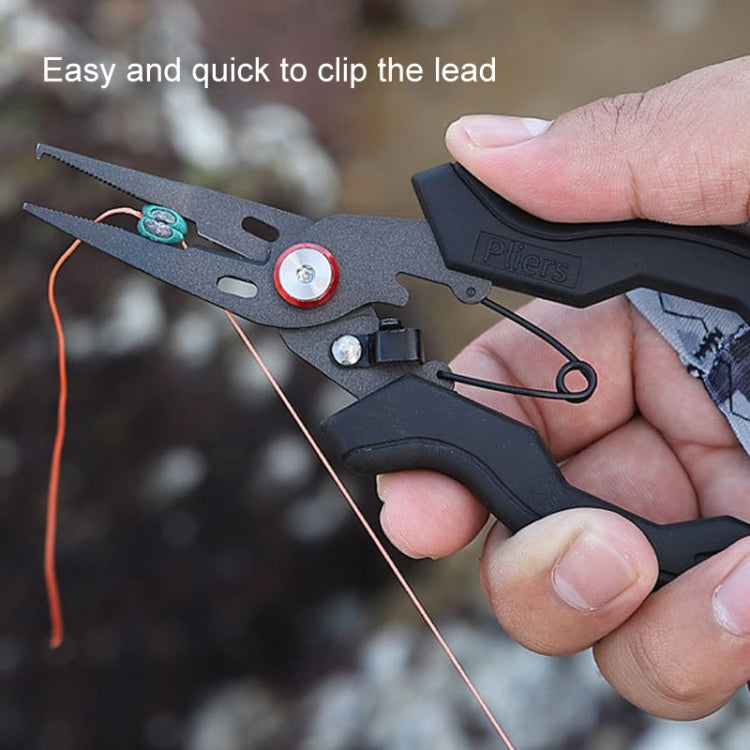 Teflon Stainless Steel Multifunctional Fishing Pliers Anti-slip Cutting Line Open Ring Fishing Tools(Blue Nail)
