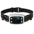 GPS Wireless Electronic Dog Fence Intelligent Automatic Stop Barker OLED Screen Dog Trainer Pet Shock Collar(White)