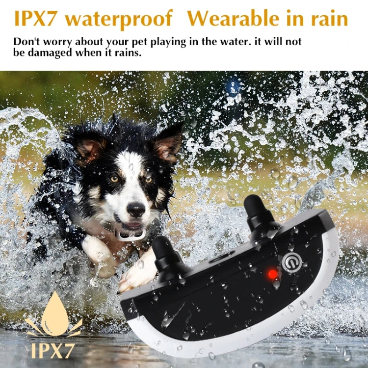 1 Drag 2 Pet Electronic Fence Wireless Stop Barker Outdoor Dog Collar Remote Control Dog Trainer(White)