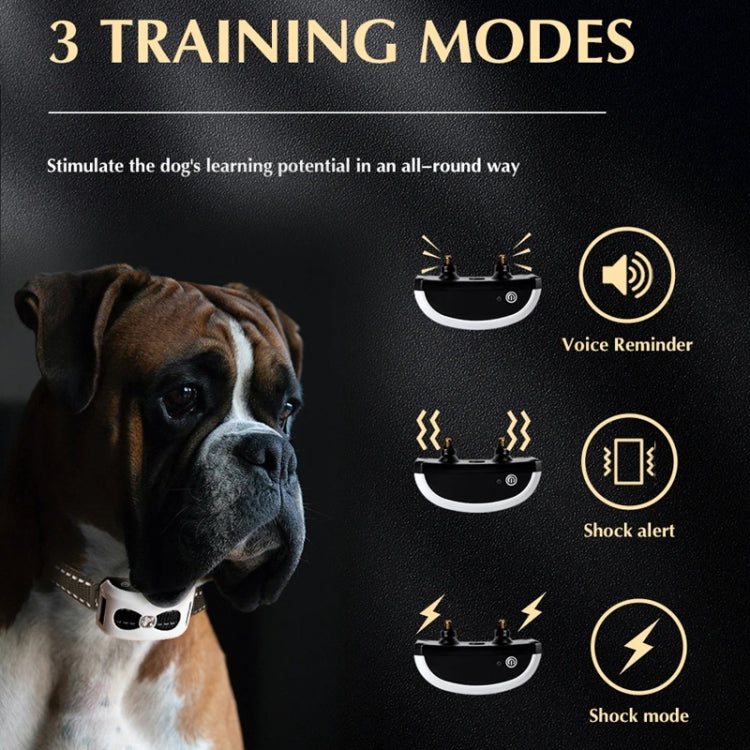 1 Drag 3 Pet Electronic Fence Wireless Stop Barker Outdoor Dog Collar Remote Control Dog Trainer(Gold)
