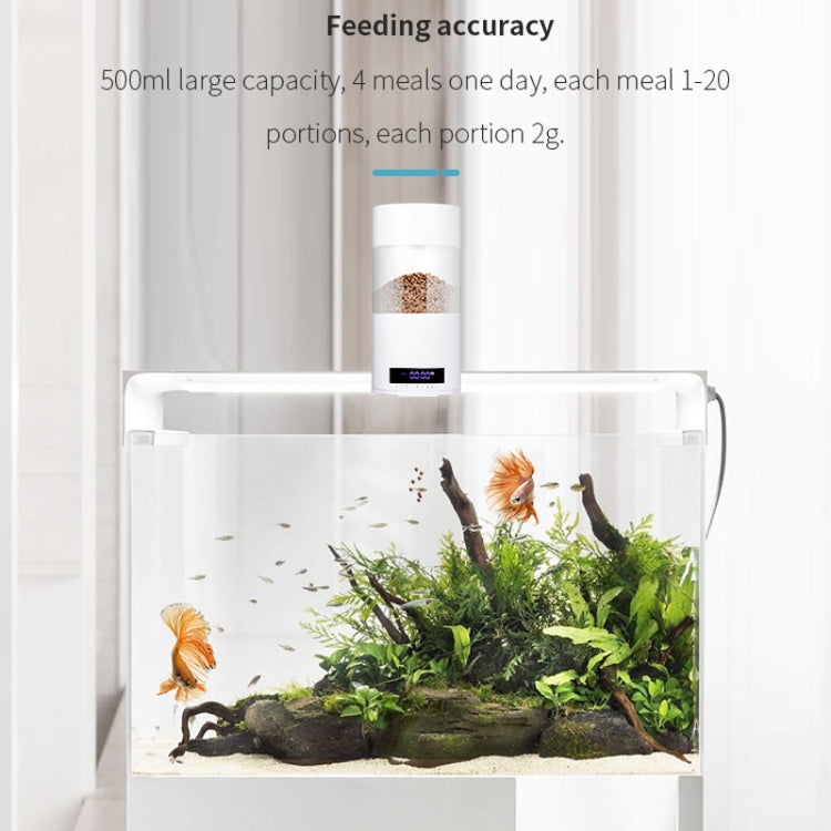 USB Direct Plug / Battery Dual-Use Automatic Fish Feeder Timing Dosing Feeder(White)
