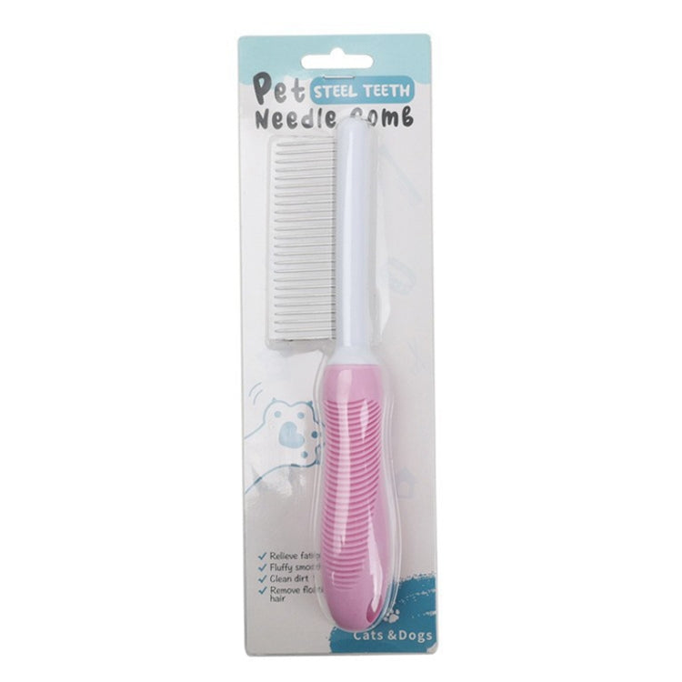Pet Cats Grooming Needle Comb Dogs De-Floating Hair Cleaning Comb, Style: Sparse Teeth (Pink)