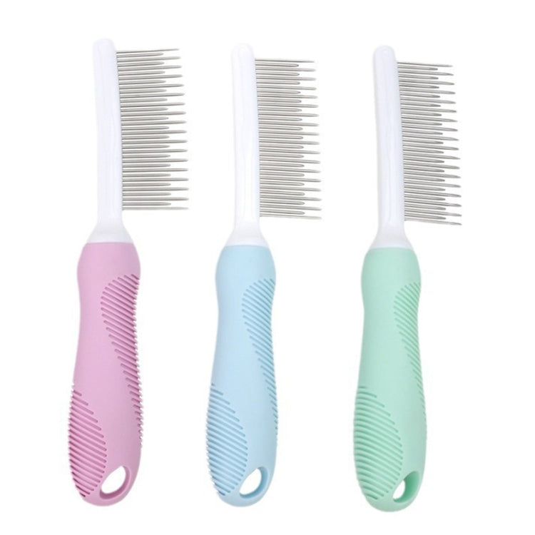 Pet Cats Grooming Needle Comb Dogs De-Floating Hair Cleaning Comb, Style: Long And Short Teeth (Pink)