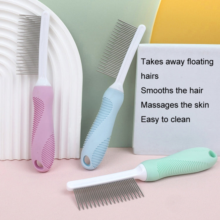 Pet Cats Grooming Needle Comb Dogs De-Floating Hair Cleaning Comb, Style: Thin Teeth (Green)