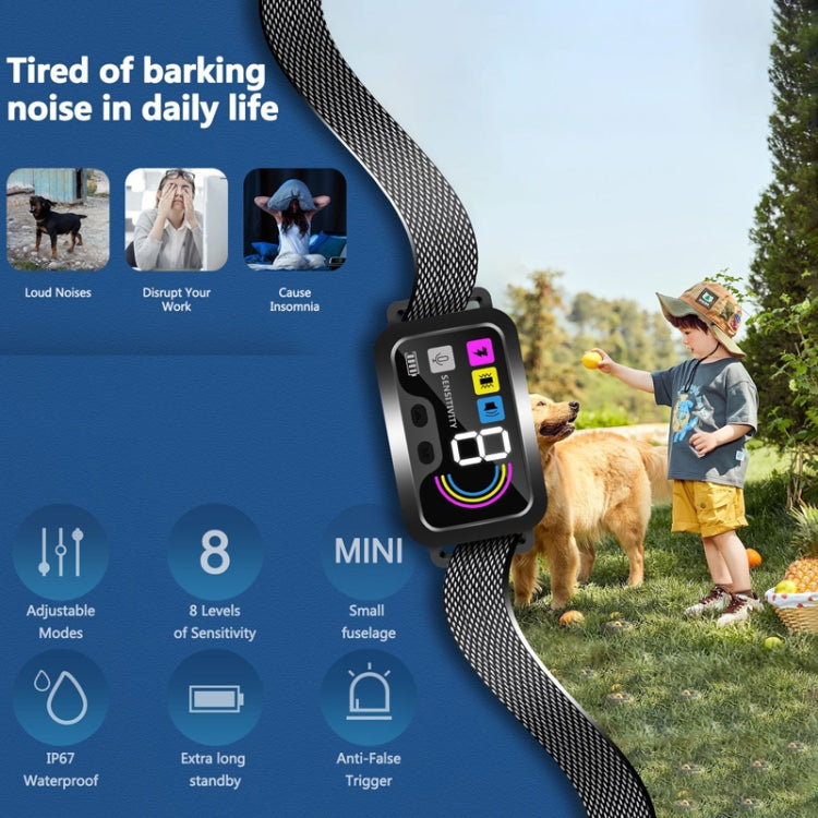 Color Screen Stop Bark Dog Trainer Anti Barking Pet Supplies(Dark Gray)