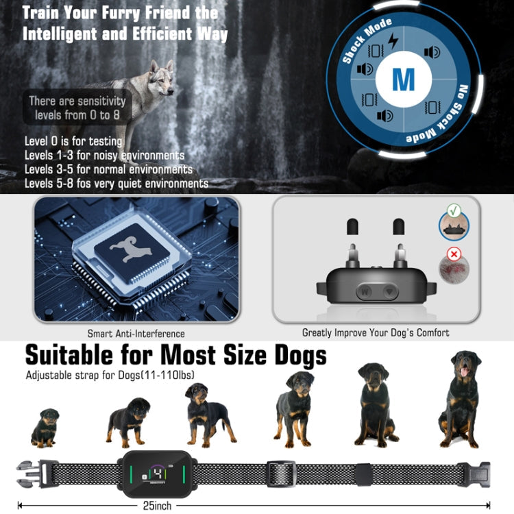 Color Screen Stop Bark Dog Trainer Anti Barking Pet Products(Black)