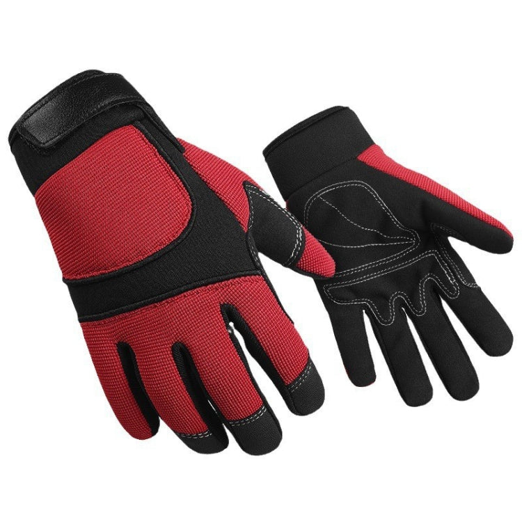 1pair Children Full Finger Breathable Anti-Fall Riding Gloves Outdoor Bicycle Protective Gloves, Size: M(Red And Black)