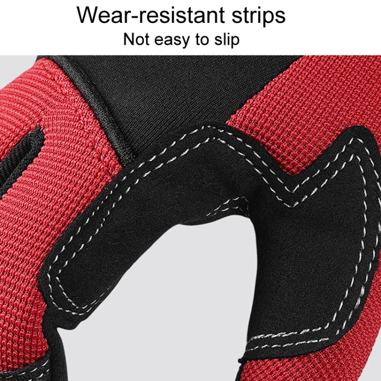 1pair Children Full Finger Breathable Anti-Fall Riding Gloves Outdoor Bicycle Protective Gloves, Size: M(Red And Black)