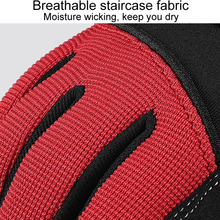 1pair Children Full Finger Breathable Anti-Fall Riding Gloves Outdoor Bicycle Protective Gloves, Size: M(Red And Black)