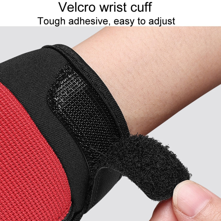 1pair Children Full Finger Breathable Anti-Fall Riding Gloves Outdoor Bicycle Protective Gloves, Size: M(Red And Black)