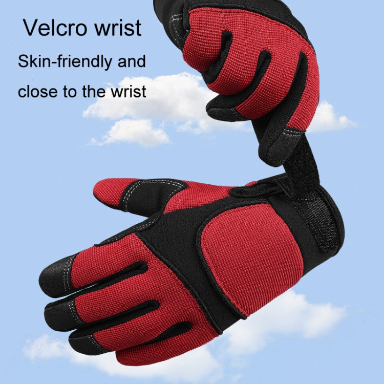 1pair Children Full Finger Breathable Anti-Fall Riding Gloves Outdoor Bicycle Protective Gloves, Size: M(Red And Black)