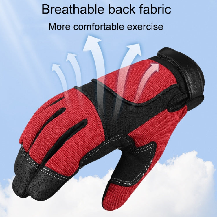 1pair Children Full Finger Breathable Anti-Fall Riding Gloves Outdoor Bicycle Protective Gloves, Size: S(Red And Black)