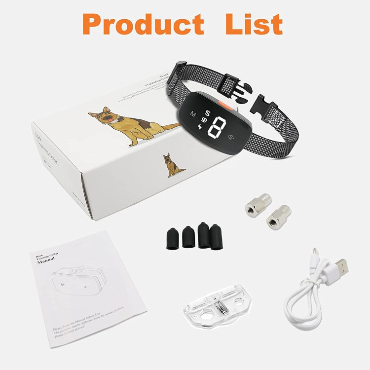 Intelligent Stop Bark Dog Trainer Anti-Barking Pet Supplies(Black)