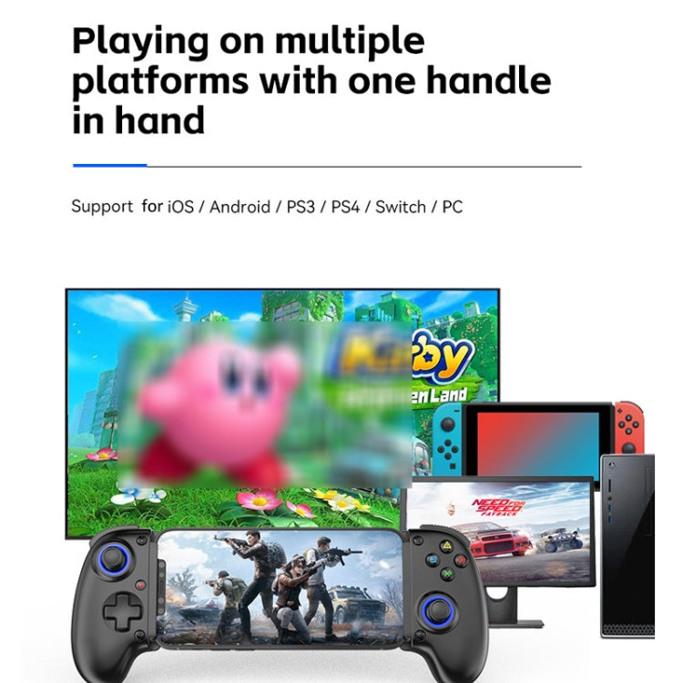 BSP-D10 Wireless Stretch Game Controller for Switch / Android / IOS / PC / PS3 / PS4(Black)