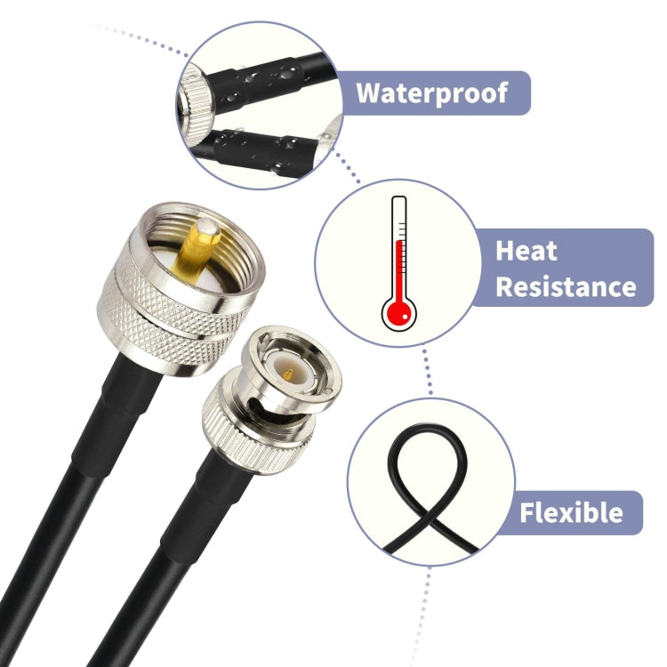2m BNC Male To UHF Male RG58 Adapter Cable