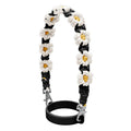 For 16-40oz Stanley Mug Lanyard Silicone Loop Boho Daisy Cute Flower Hand-Woven Mug Cover(Black)