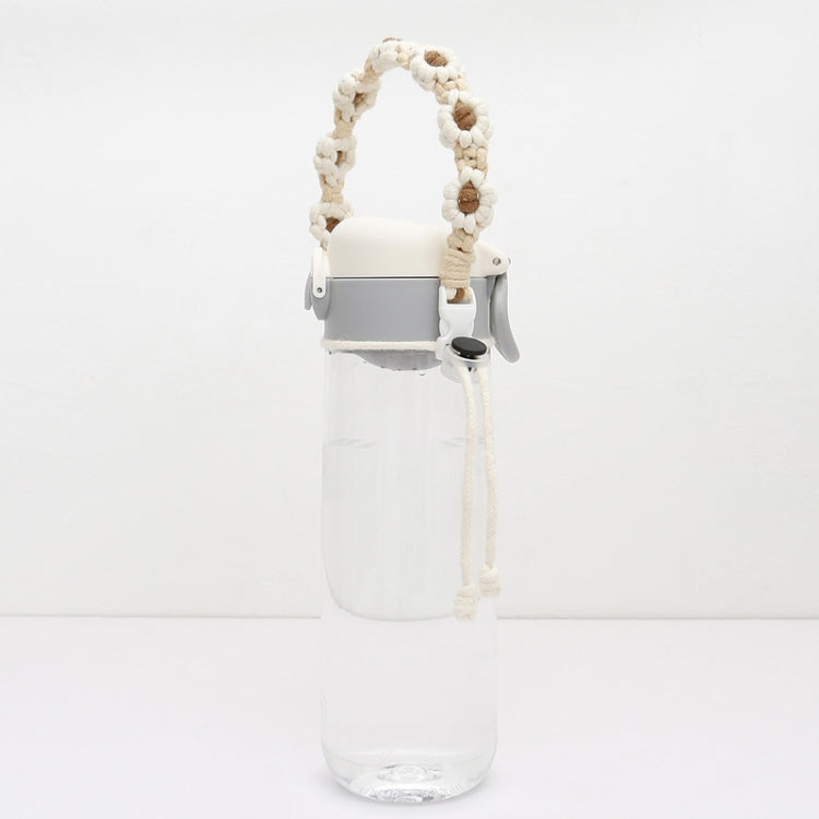 For 8-40oz Portable Sports Water Mug Lanyard Cup Cover Hand-Woven Cute Daisy Mug Strap(Khaki)