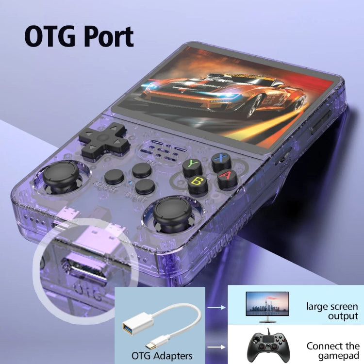 R36S Retro Handheld Game Console Linux System 3.5-Inch Screen Double TF Card Version 128G White
