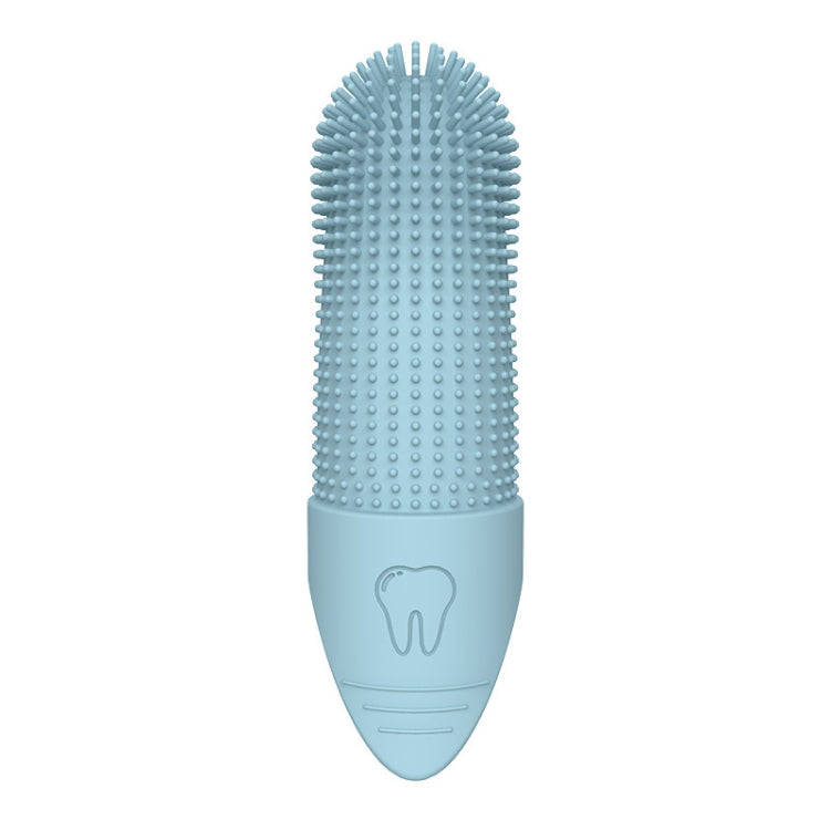 Pet Finger Toothbrush Cats Dogs Silicone Toothbrush Pet Oral Cleaning Care Tool(Blue)