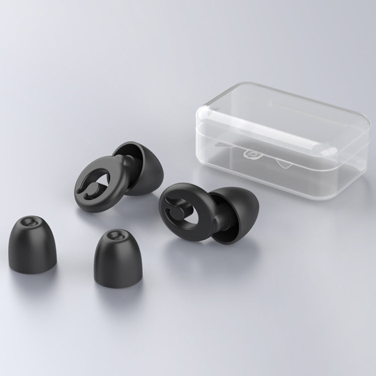 Silicone Sleep Soundproof Noise Reducing Earplugs Swimming Waterproof Earplugs(Black)