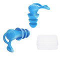 Noise Canceling Sleeping Earplugs Triple Layer Soundproofing Silicone Swimming Earplugs(Blue)