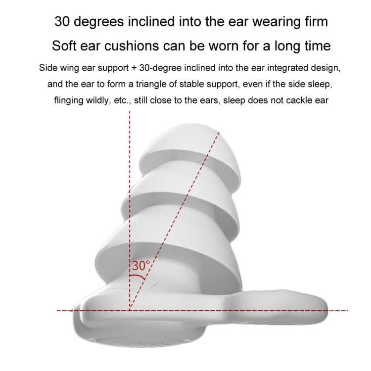 Noise Canceling Sleeping Earplugs Triple Layer Soundproofing Silicone Swimming Earplugs(White)