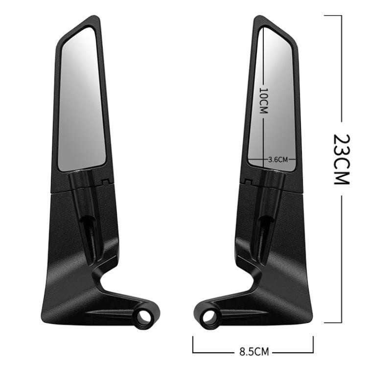 1pair Motorcycle Modification Accessories Invisible Wing Mirror Motorcycle Universal Adjustable Rearview Mirror(Black)
