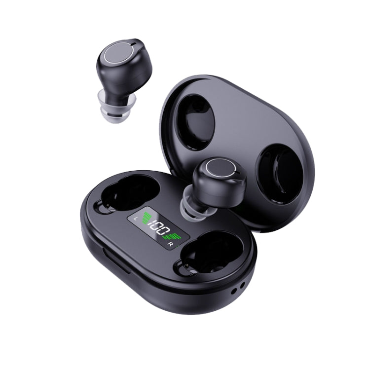 1pair Rechargeable Semi-In-Ear Hearing Aid Elderly Sound Amplifier(Black)